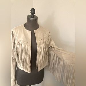 Taupe Fringe Jacket
